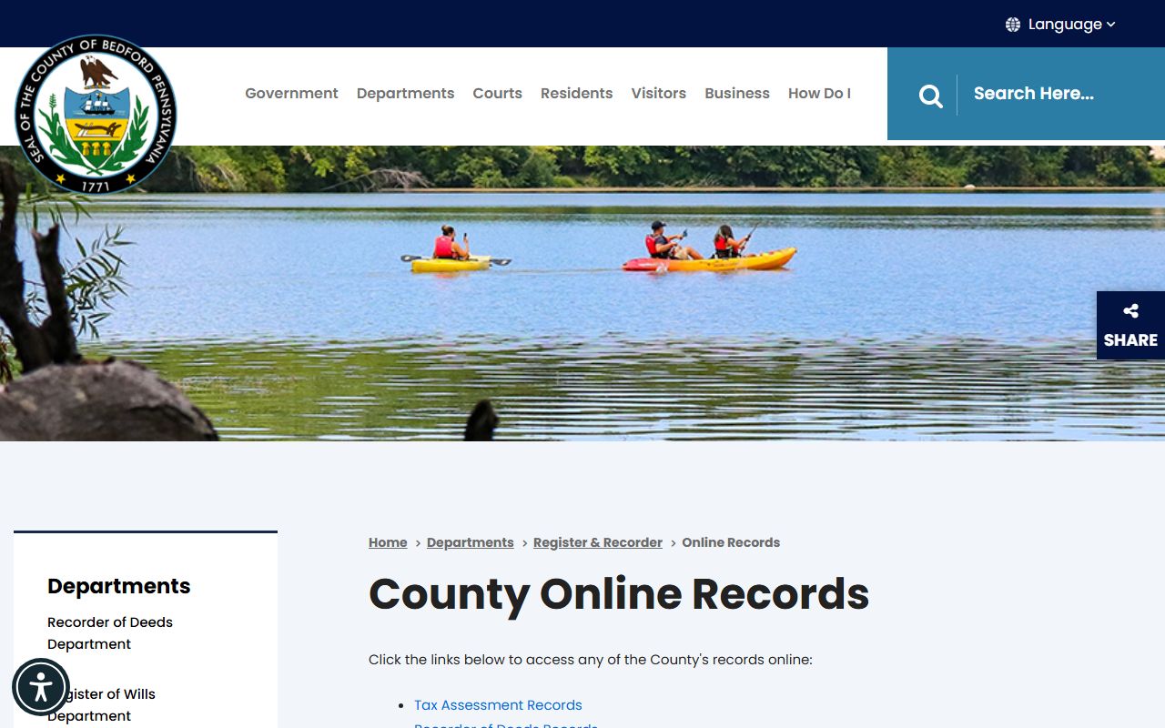 Bedford County court records online records link hub