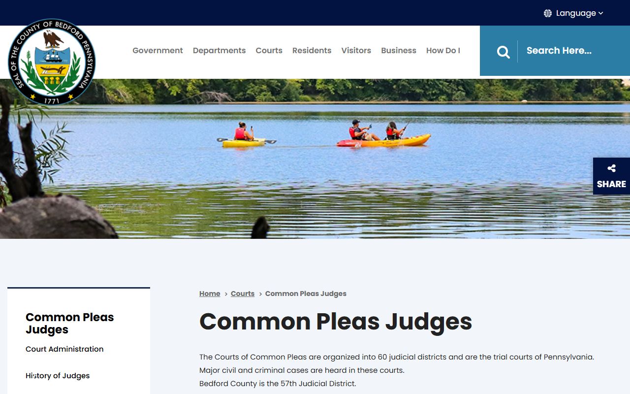 Bedford County Court of Common Pleas 57th Judicial District judges