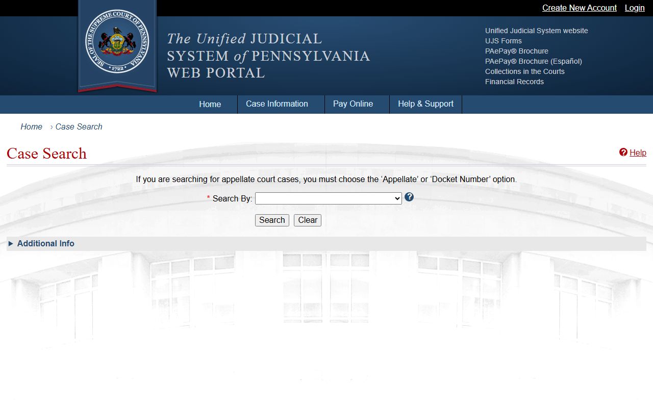 Bedford County traffic court records UJS citation search